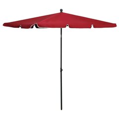 Sodo skėtis nuo saulės su stulpu, 210x140 cm, raudonas цена и информация | Зонты, маркизы, стойки | pigu.lt
