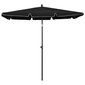 Sodo skėtis nuo saulės su stulpu, 210x140 cm, juodas kaina ir informacija | Skėčiai, markizės, stovai | pigu.lt