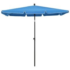 Sodo skėtis nuo saulės su stulpu, 210x140 cm, mėlynas kaina ir informacija | Skėčiai, markizės, stovai | pigu.lt