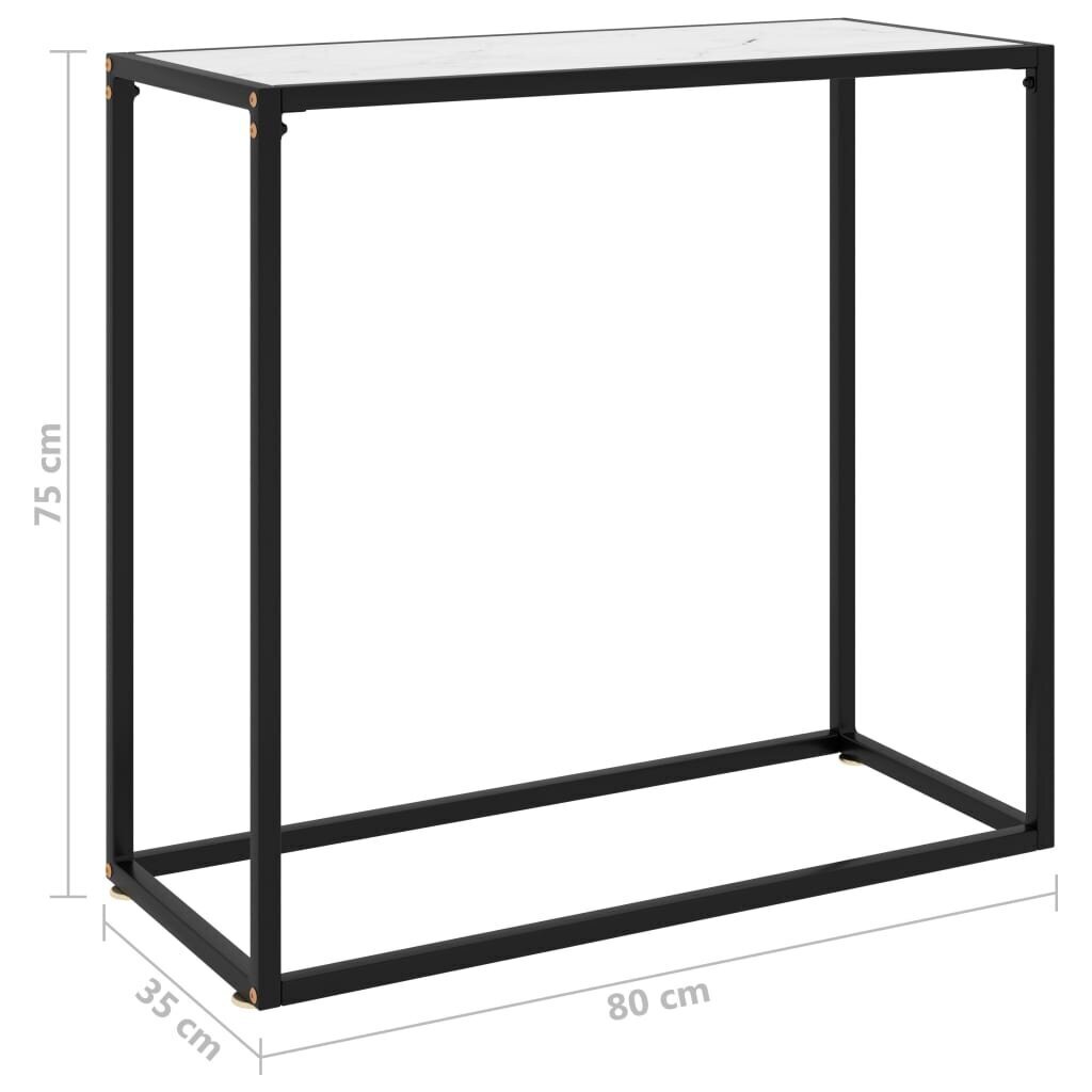 Konsolinis staliukas, 80x35x75 cm, baltas цена и информация | Kavos staliukai | pigu.lt