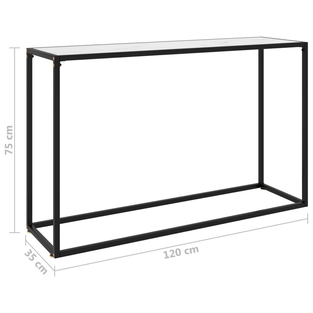 Konsolinis staliukas, 120x35x75 cm, baltas kaina ir informacija | Kavos staliukai | pigu.lt