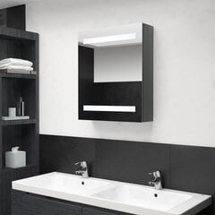 Veidrodinė vonios spintelė su LED apšvietimu, pilka kaina ir informacija | Vonios spintelės | pigu.lt