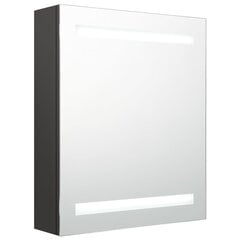 Veidrodinė vonios spintelė su LED apšvietimu, ruda kaina ir informacija | Vonios spintelės | pigu.lt