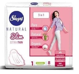 Прокладки Sleepy Natural SLIM Normal, 8 шт цена и информация | Тампоны, гигиенические прокладки для критических дней, ежедневные прокладки | pigu.lt