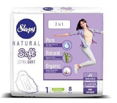 Sleepy Natural SOFT higieniniai įklotai Normal (8vnt) kaina ir informacija | Tamponai, higieniniai paketai, įklotai | pigu.lt