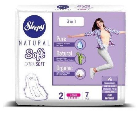 Sleepy Natural SOFT higieniniai įklotai Long(8vnt) kaina ir informacija | Tamponai, higieniniai paketai, įklotai | pigu.lt