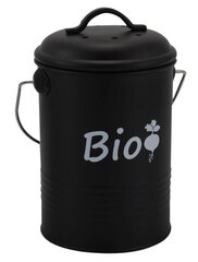 Bio atliekų konteineris su anglies filtru mažas juodas цена и информация | Мусорные баки | pigu.lt