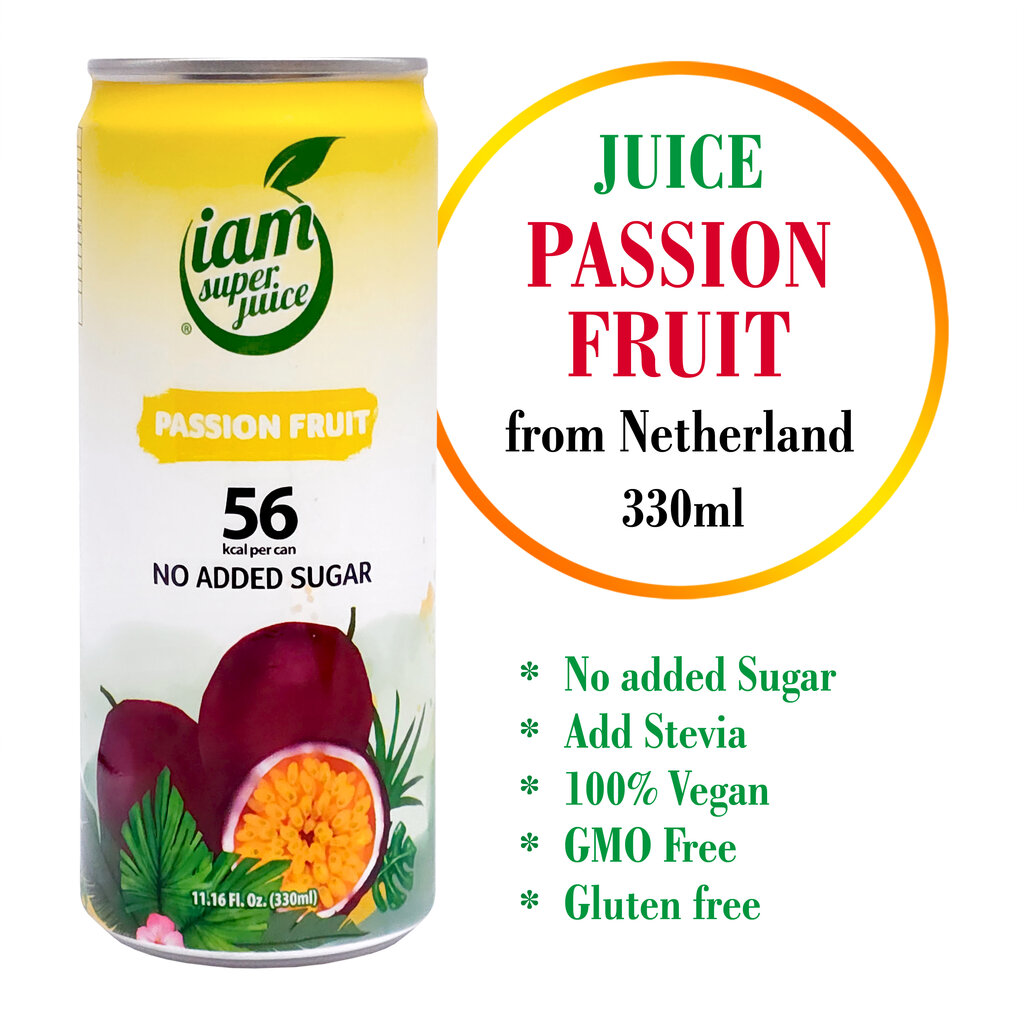 Pasiflorų vaisių sulčių gėrimas (30%), Passion Fruit Juice drink, I am super juice, 330ml kaina ir informacija | Sultys, nektarai ir sulčių gėrimai | pigu.lt