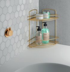 Угловая двухярусная полочка для ванны Metaltex  23 X 23 X 35см  цена и информация | Аксессуары для ванной комнаты | pigu.lt
