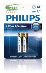 PHILIPS Ultra Alkaline AAA/R03 B2 elementai kaina ir informacija | Philips Santechnika, remontas, šildymas | pigu.lt