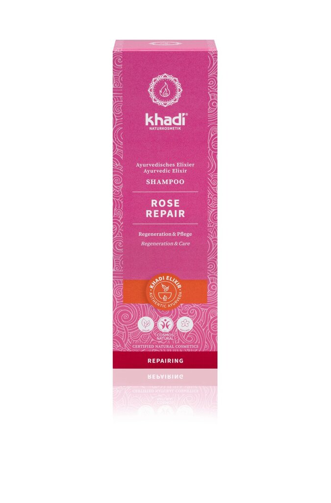 Ajurvedinis atstatantis šampūnas Rose Repair Elixir Khadi 200 ml цена и информация | Šampūnai | pigu.lt