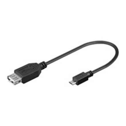 USB Adapter Micro B-M/ USB A-female, with OTG, 0.2m kaina ir informacija | Kabeliai ir laidai | pigu.lt