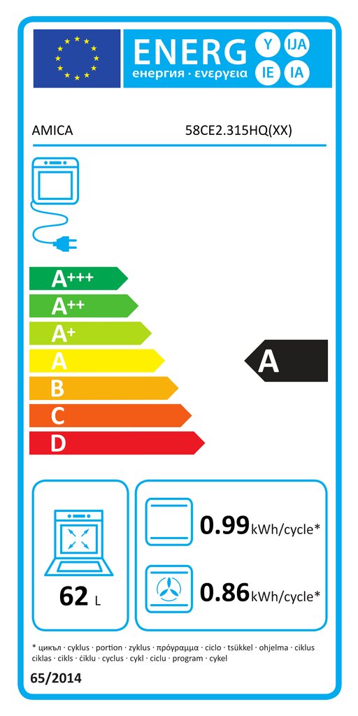 Amica 58CE2.315HQXX kaina ir informacija | Elektrinės viryklės | pigu.lt