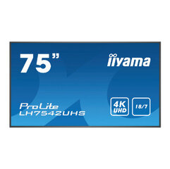 Iiyama LH7542UHS-B3, 75" цена и информация | Мониторы | pigu.lt