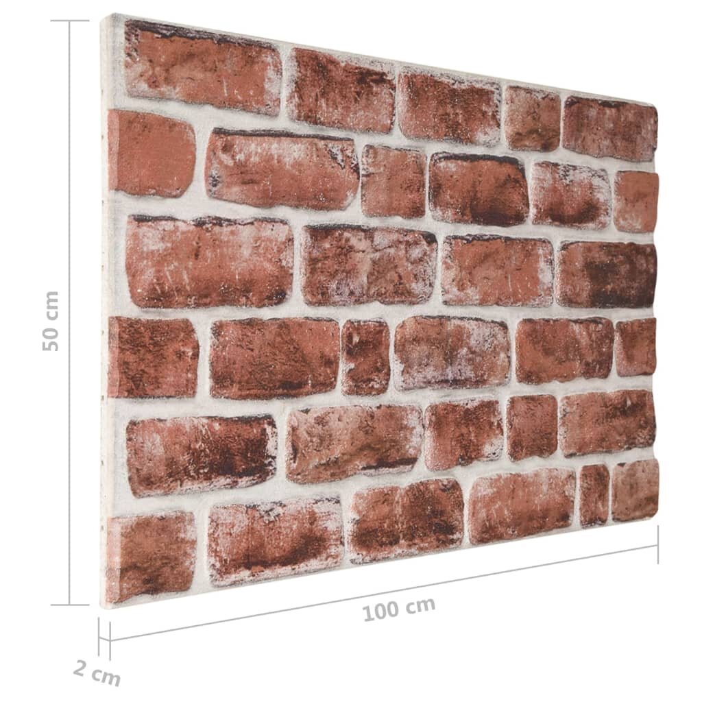 vidaXL Sienos plokštės, 10vnt., tamsiai rudos, EPS, plytų dizaino, 3D цена и информация |  Lubų, sienų dekoro elementai | pigu.lt