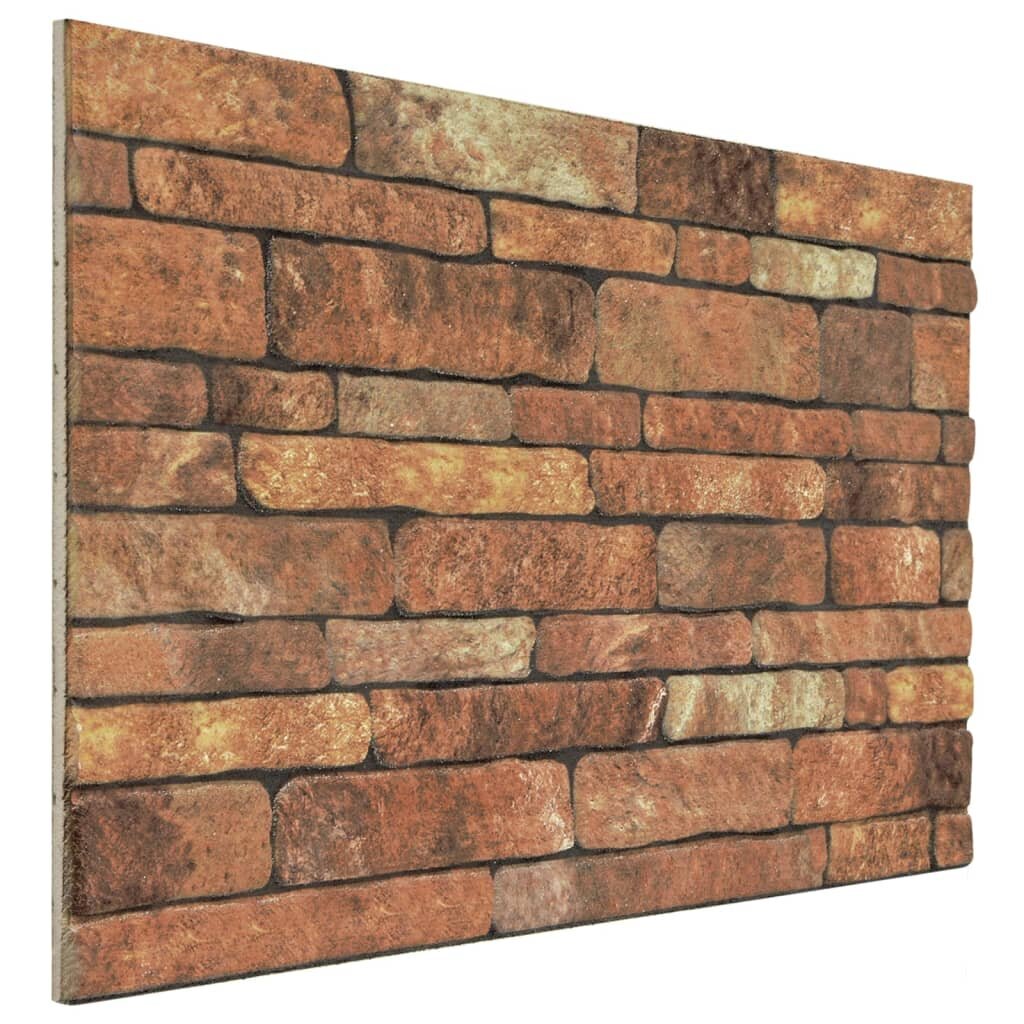 vidaXL Sienos plokštės, 10vnt., rudos, EPS, plytų dizaino, 3D kaina ir informacija |  Lubų, sienų dekoro elementai | pigu.lt