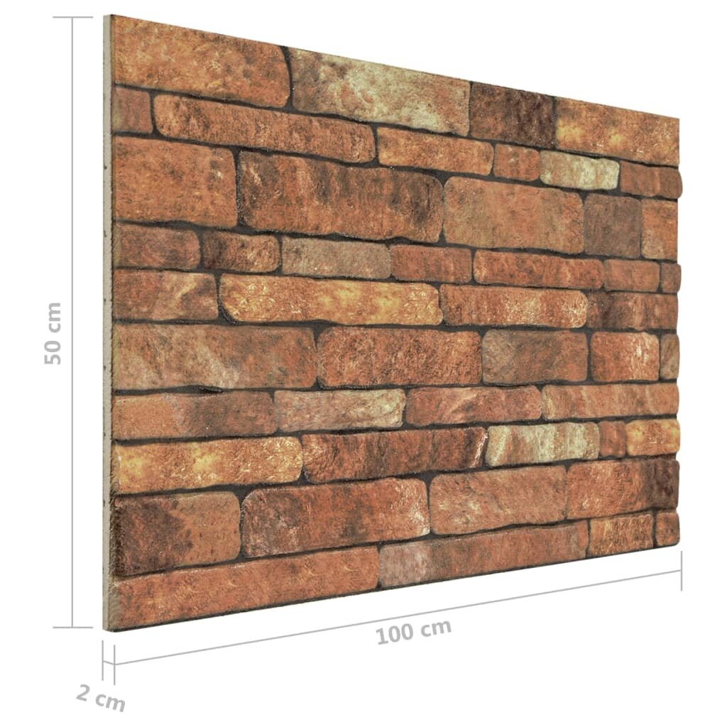 vidaXL Sienos plokštės, 10vnt., rudos, EPS, plytų dizaino, 3D kaina ir informacija |  Lubų, sienų dekoro elementai | pigu.lt