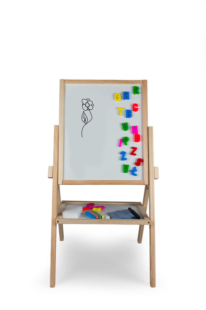 Dvipusė medinė magnetinė piešimo lenta kaina ir informacija | Lavinamieji žaislai | pigu.lt