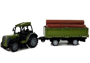Трактор с прицепом и бревнами с дистанционным управлением цена и информация | Игрушки для мальчиков | pigu.lt