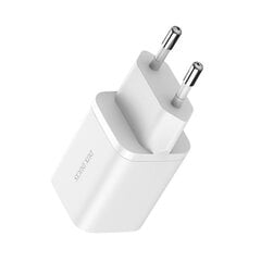 Wall charger Dux Ducis C80 Super Si - USB + Type C - PD 30W QC 3.0 18W 3A white цена и информация | Зарядные устройства для телефонов | pigu.lt