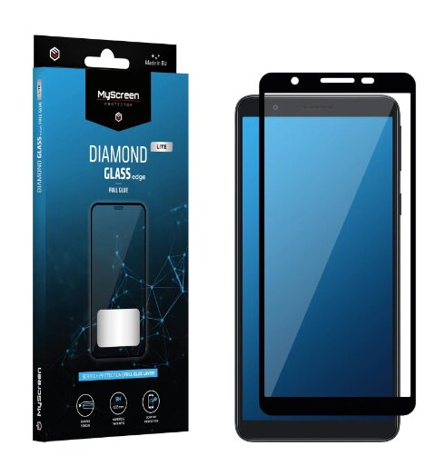 LCD apsauginis stikliukas MyScreen Diamond Lite Edge Full Glue Apple iPhone 7/8/SE 2020 juodas kaina ir informacija | Apsauginės plėvelės telefonams | pigu.lt