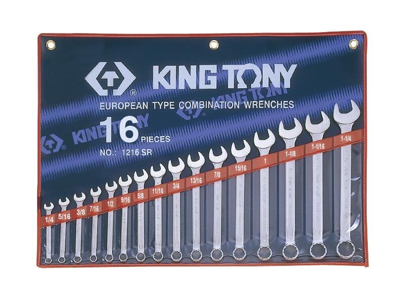 Kombinuotų veržliarakčių rinkinys King Tony 1216SR цена и информация | Mechaniniai įrankiai | pigu.lt