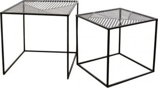 2-jų staliukų komplektas Intesi Riga S, juodas kaina ir informacija | Kavos staliukai | pigu.lt