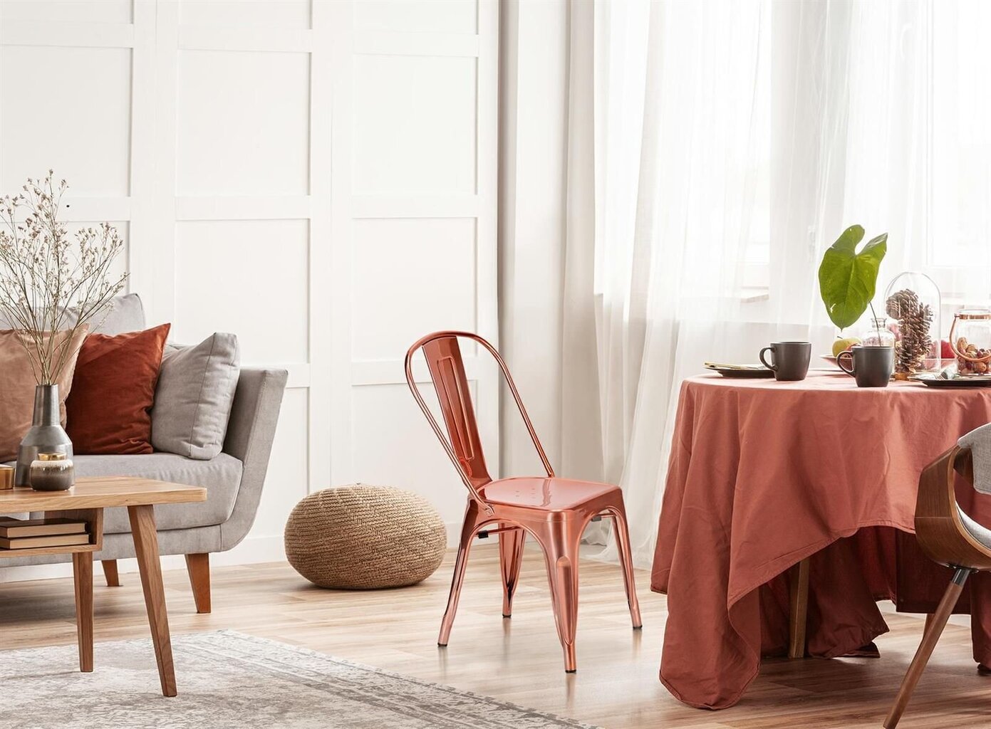 Kėdė D2.Design, oranžinė цена и информация | Virtuvės ir valgomojo kėdės | pigu.lt