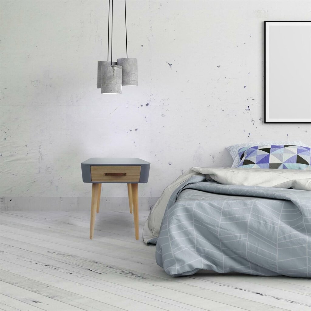 Spintelė prie lovos Intesi Enano, ruda/pilka kaina ir informacija | Spintelės prie lovos | pigu.lt