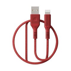 Premium MFI sertifikuotas kabelis USB A - Lightning (raudonas, 1.2m) Military Grade kaina ir informacija | Laidai telefonams | pigu.lt