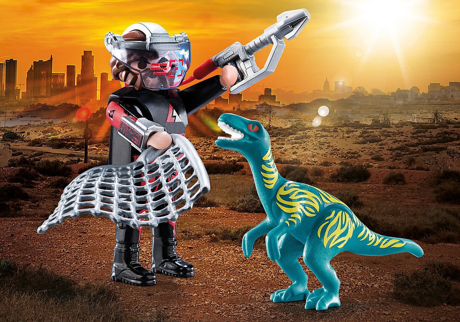 70693 PLAYMOBIL® Duo Pack Velociraptorius ir dinozaurų gaudytojas цена и информация | Konstruktoriai ir kaladėlės | pigu.lt