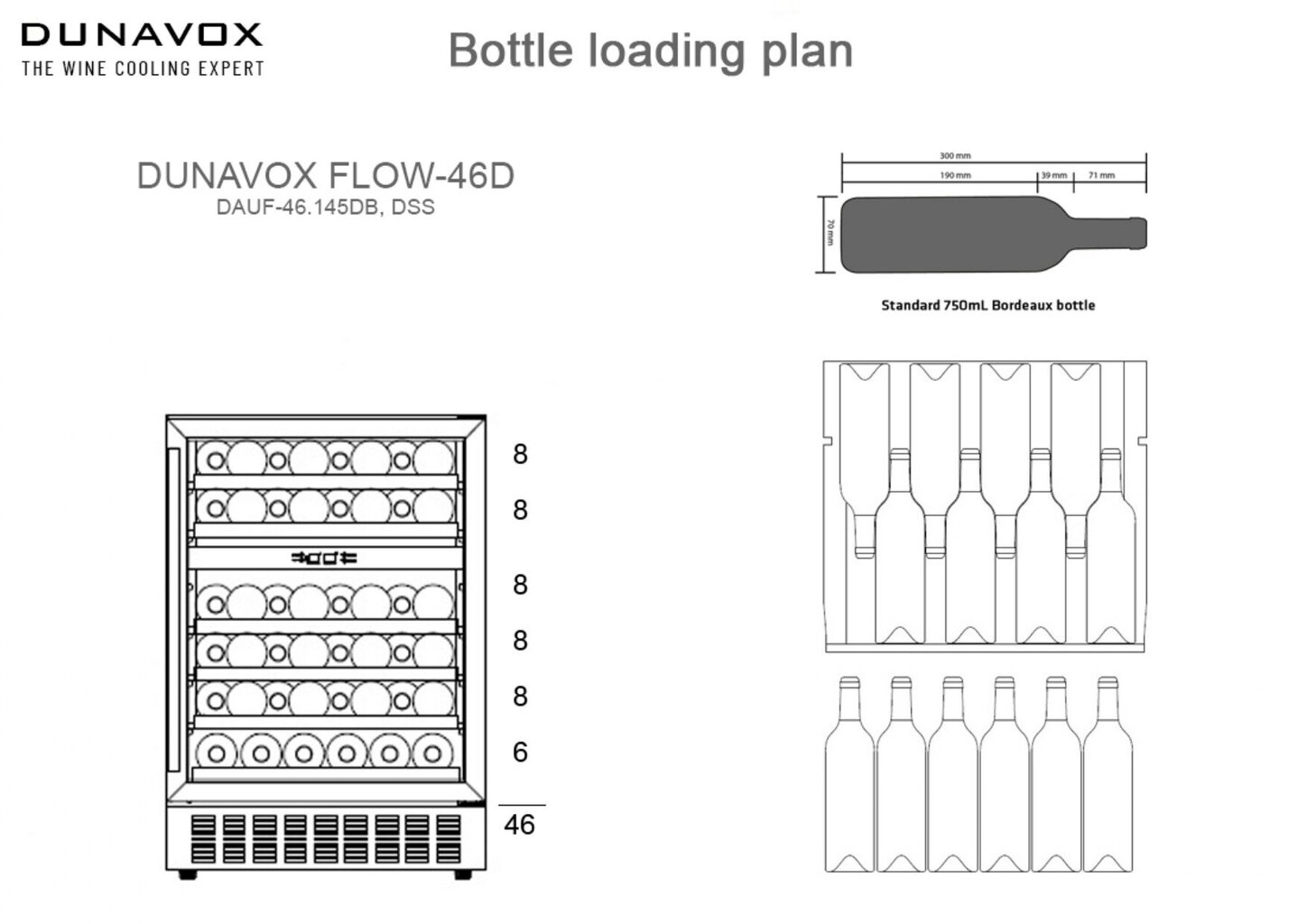 Dunavox DAUF-46.145DB kaina ir informacija | Vyno šaldytuvai | pigu.lt