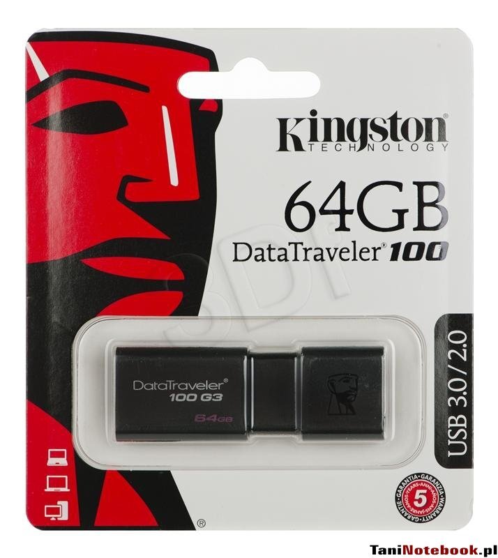 Atmintinė KINGSTON DataTraveler 100 G3 64 GB, USB 3.0 цена и информация | USB laikmenos | pigu.lt