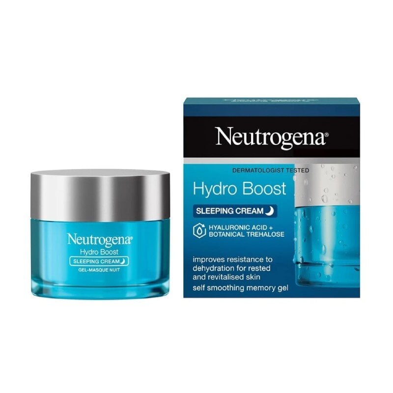 Naktinė kreminė veido kaukė Neutrogena Hydro Boost, 50 ml kaina ir informacija | Veido kaukės, paakių kaukės | pigu.lt