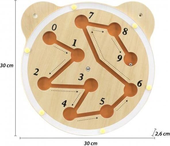 Medinis pakabinamas sieninis žaidimas - Rutulio ridenimas Viga kaina ir informacija | Lavinamieji žaislai | pigu.lt