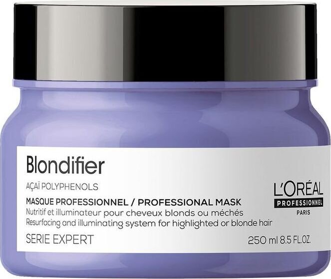 Žvilgesio suteikianti kaukė šviesiems plaukams L'Oreal Professionnel Serie Expert Blondifier 250 ml цена и информация | Priemonės plaukų stiprinimui | pigu.lt
