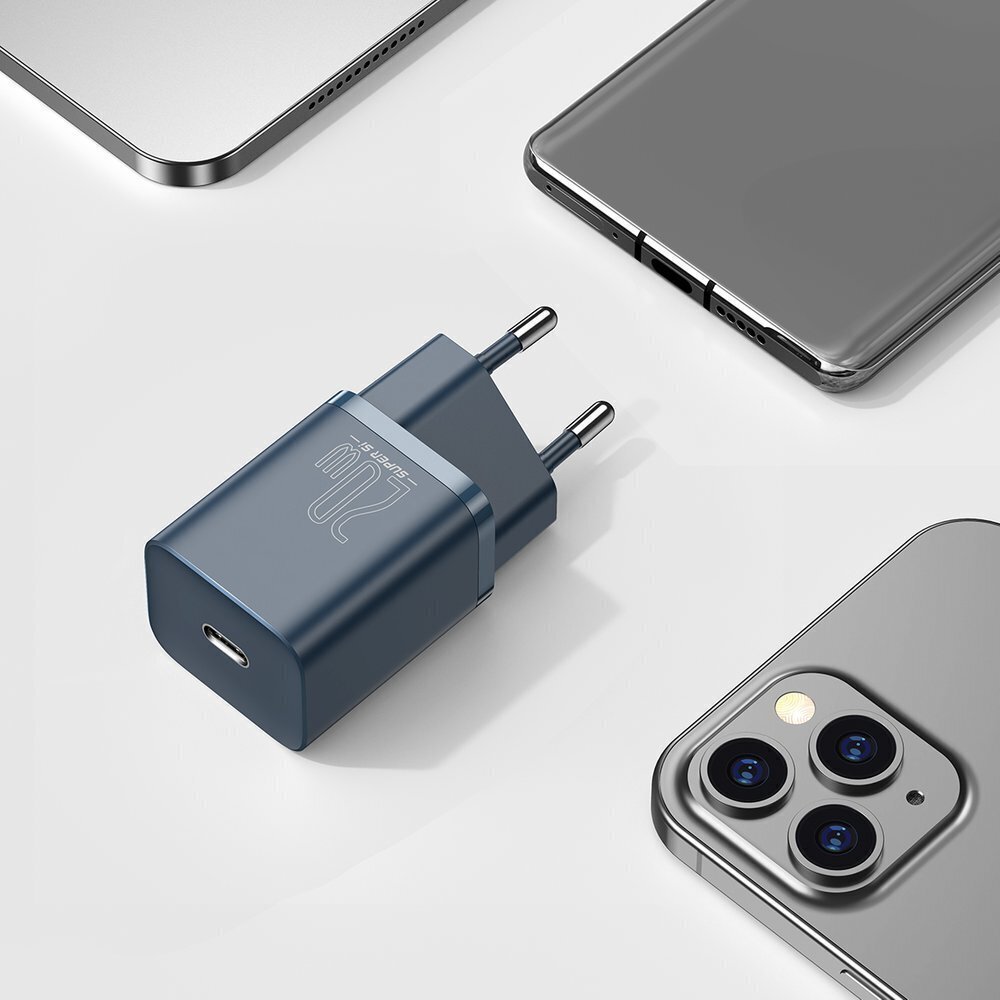 Įkroviklis Baseus Super Si 1C USB Type C 20 W Power Delivery + USB Type C - Lightning, 1m (TZCCSUP-B03) kaina ir informacija | Krovikliai telefonams | pigu.lt