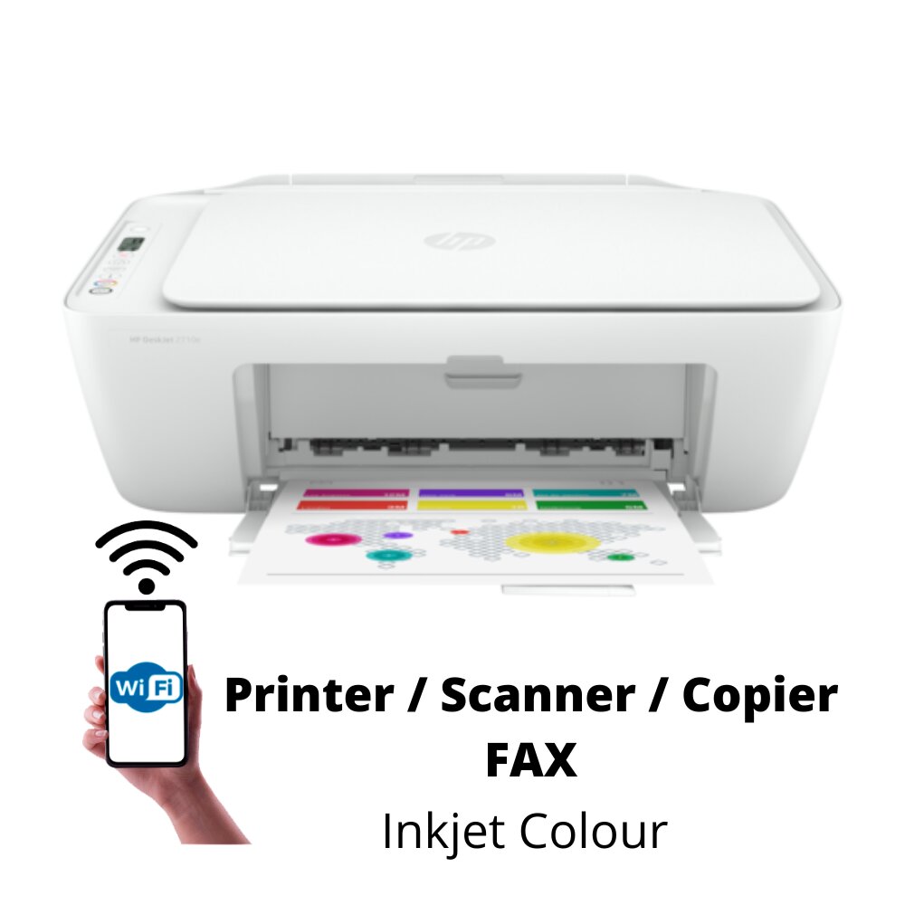 Rašalinis spausdintuvas HP Deskjet 2710E Wi-Fi MFP Printer / Scanner /  Copier / Fax inkjet colour kaina | pigu.lt