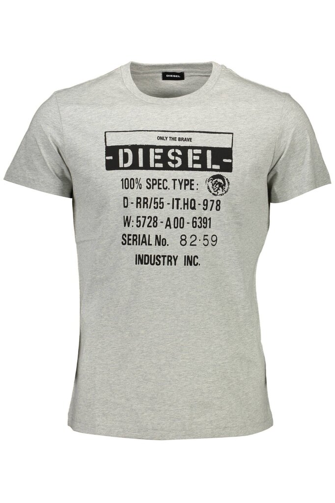 Marškinėliai vyrams Diesel, pilki цена и информация | Vyriški marškinėliai | pigu.lt