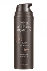Atstatomoji plaukų kaukė su medumi ir kinrožėmis John Masters Organics Honey & Hibiscus Hair Mask, 125 g kaina ir informacija | Priemonės plaukų stiprinimui | pigu.lt