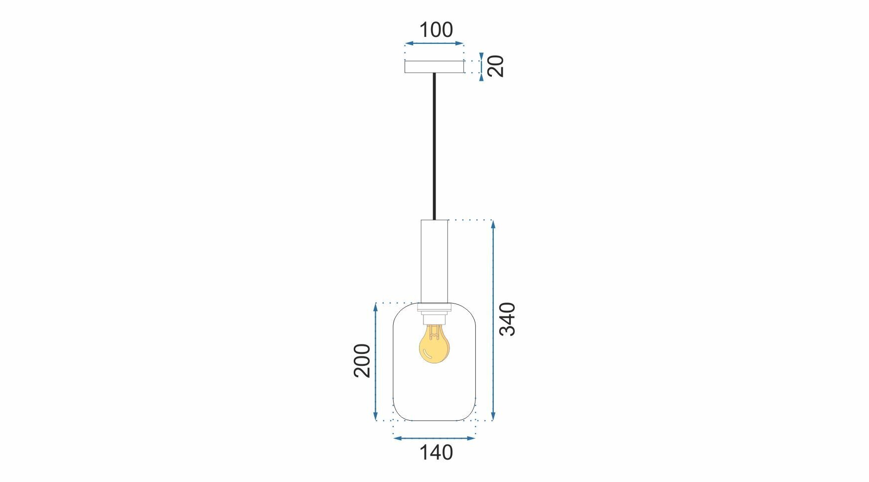 Pakabinamas šviestuvas Retro Glass A, Orange kaina ir informacija | Pakabinami šviestuvai | pigu.lt
