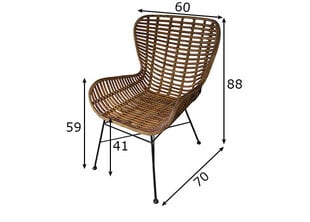 Стул Rattan, натуральный цена и информация | Стулья для кухни и столовой | pigu.lt