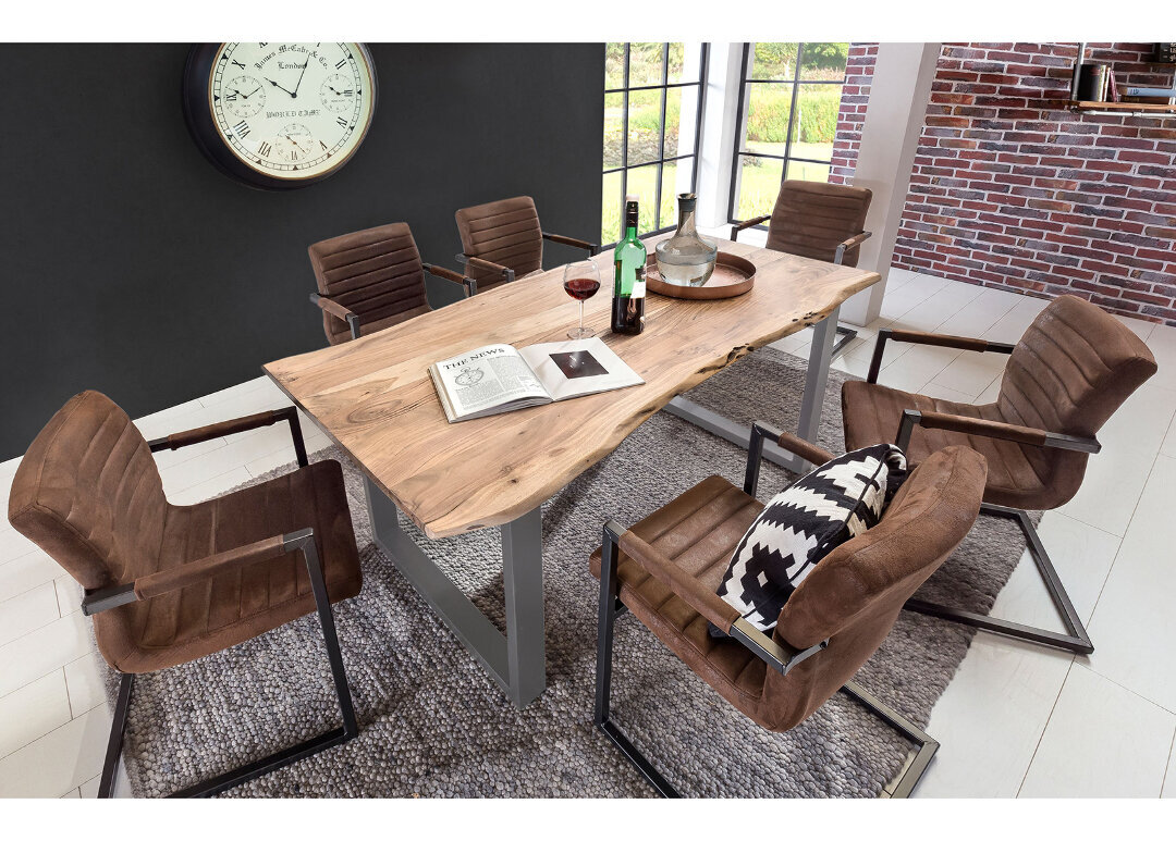 2-jų kėdžių komplektas Boaz, rudas kaina ir informacija | Virtuvės ir valgomojo kėdės | pigu.lt