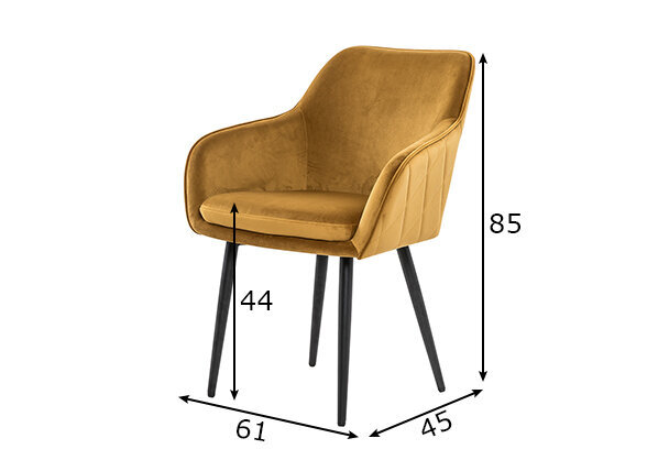 Valgomojo kėdė, garstyčių geltona kaina ir informacija | Virtuvės ir valgomojo kėdės | pigu.lt