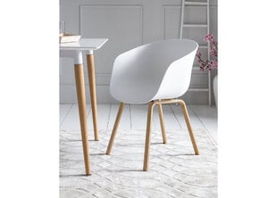 Kėdžių komplektas 2 vnt., baltas kaina ir informacija | Virtuvės ir valgomojo kėdės | pigu.lt