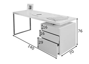 Rašomasis stalas, baltas kaina ir informacija | Kompiuteriniai, rašomieji stalai | pigu.lt