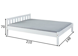 Кровать Vilmar, 140x200 см, белый цена и информация | Кровати | pigu.lt