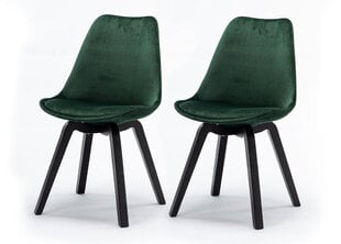 Kėdžių komplektas 2 vnt., žalias kaina ir informacija | Virtuvės ir valgomojo kėdės | pigu.lt
