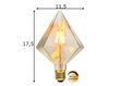 Dekoratyvinė LED lempa, rombo formos su cokoliu, E27 bazė, 1,65W kaina ir informacija | Elektros lemputės | pigu.lt