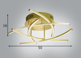 Lubinis šviestuvas Cross LED, žalvario tonas, 5x 4 W/2400 lm 891092952 kaina ir informacija | Lubiniai šviestuvai | pigu.lt